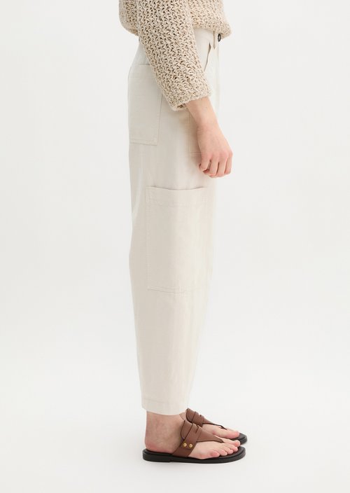 Barrel trousers loose — Grey Silk