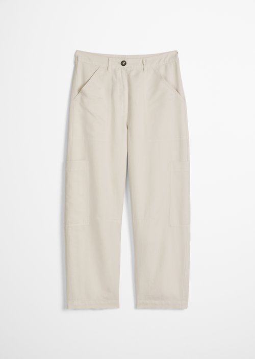 Barrel trousers loose — Grey Silk