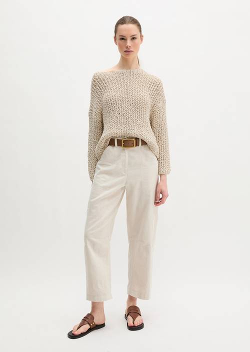 Barrel-Hose loose Grey Silk in Frontalansicht