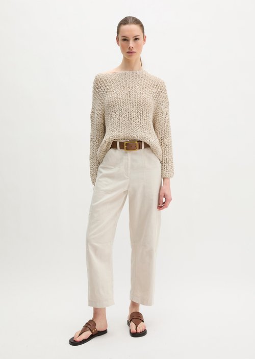 Barrel trousers loose — Grey Silk