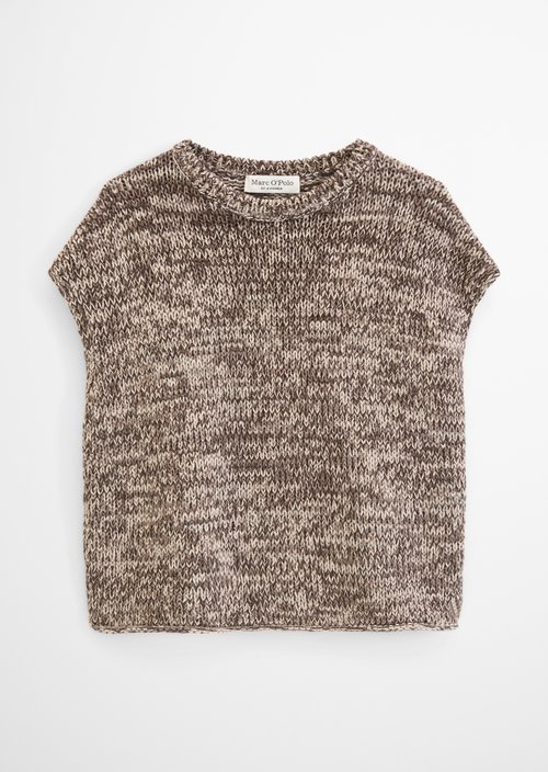 Oversized sleeveless knitted sweater — Medium Brown