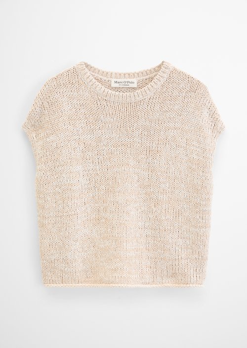Oversized sleeveless knitted sweater — Light Beige
