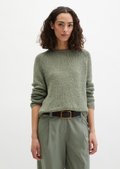 Oversize sweater made from ribbon yarn - green | Chunky knit