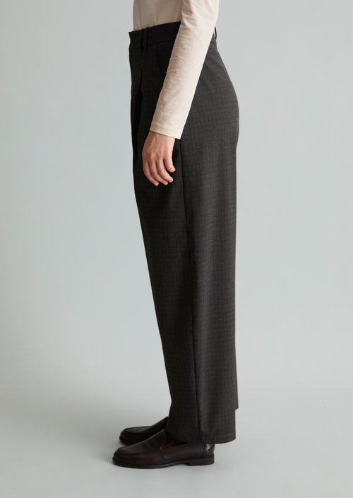 Casual Checkered Pants — Dark Grey