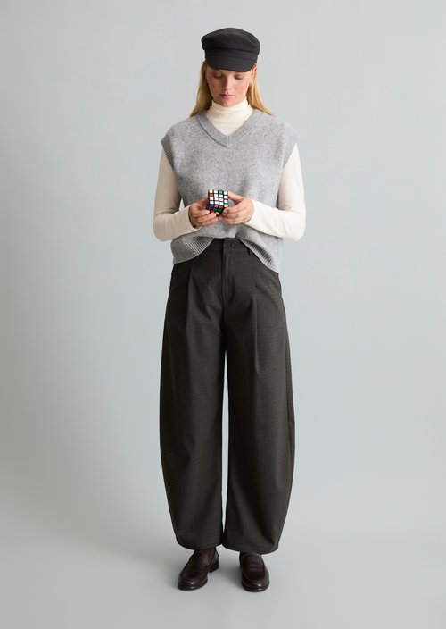 Marc O'polo Donna Grigio - Pantaloni A Gamba Larga - Trousers - S - Immagine 2