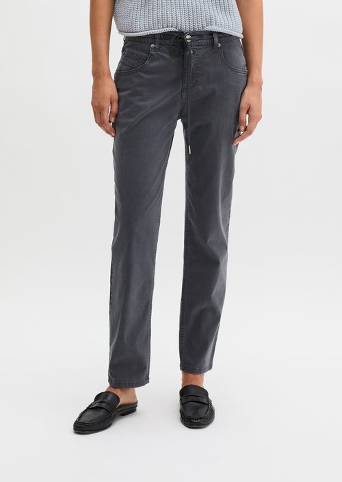 Pants model Theda boyfriend cropped — Blue Graphite
