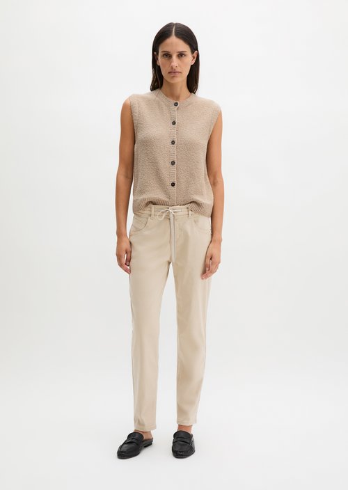 Pants model Theda boyfriend cropped — Linen Beige