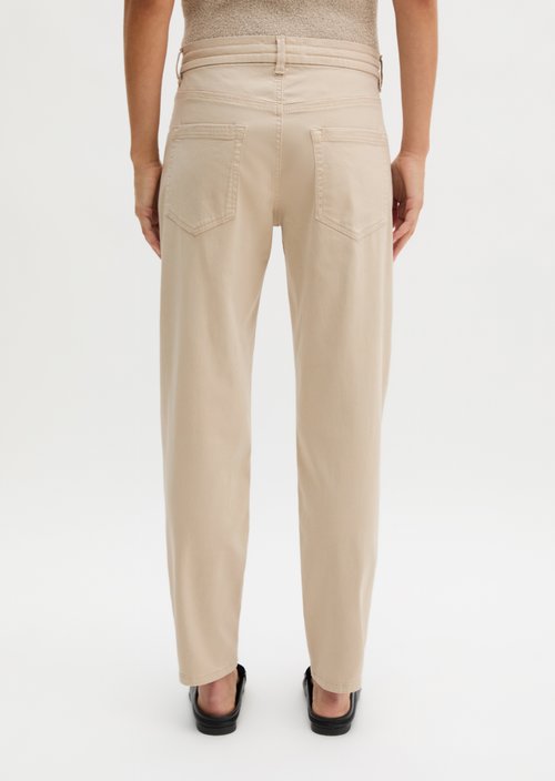 Pants model Theda boyfriend cropped — Linen Beige