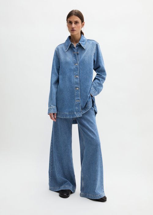 Relaxed denim blouse — Medium Blue