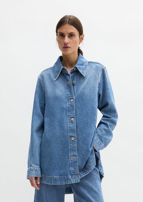Relaxed denim blouse — Medium Blue