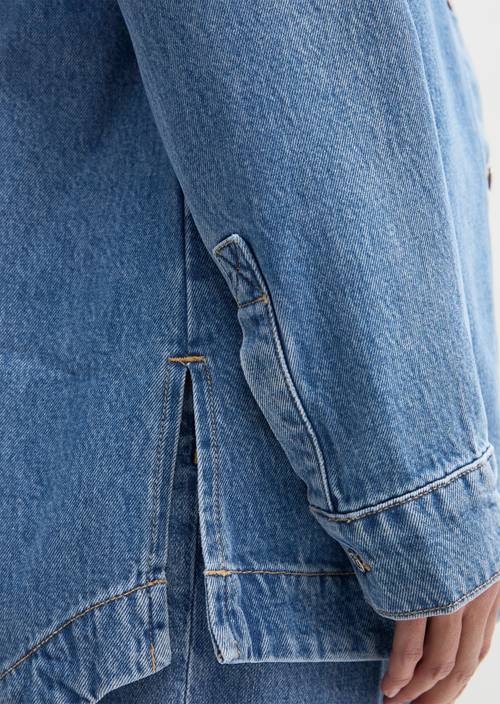 Relaxed denim blouse Medium Blue in detail view
