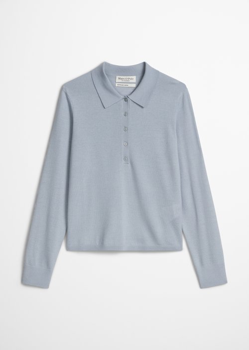 Regular fine knit polo shirt — Grey Horizon