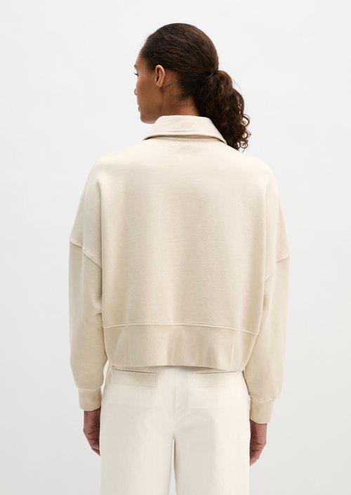 Oversize polo sweatshirt — Linen Beige
