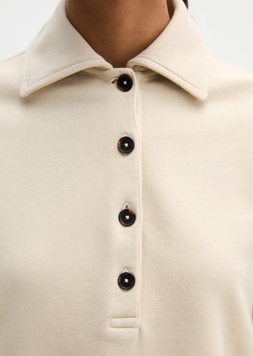 Oversize polo sweatshirt — Linen Beige