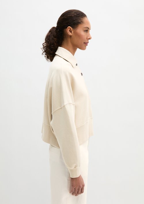 Oversize polo sweatshirt — Linen Beige