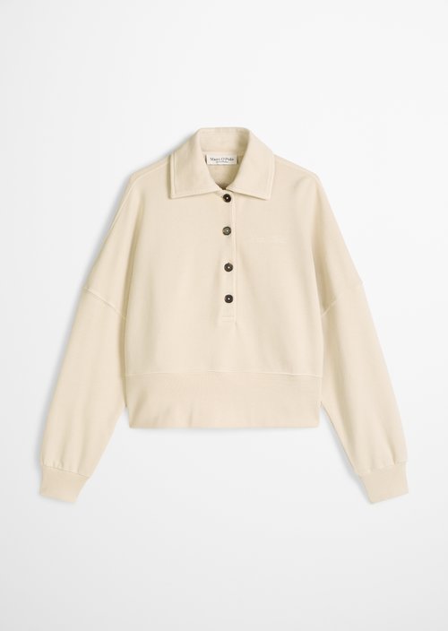 Oversize polo sweatshirt — Linen Beige