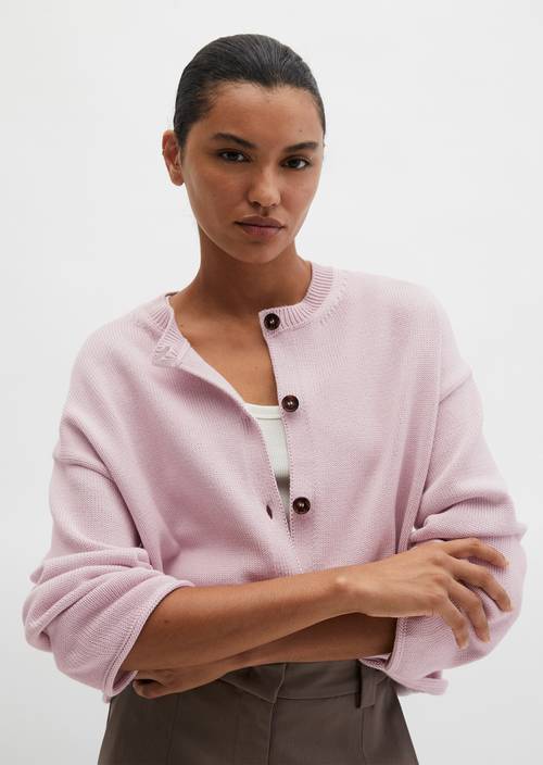 DfC V-Neck-Cardigan oversized Dried Rose in Frontalansicht