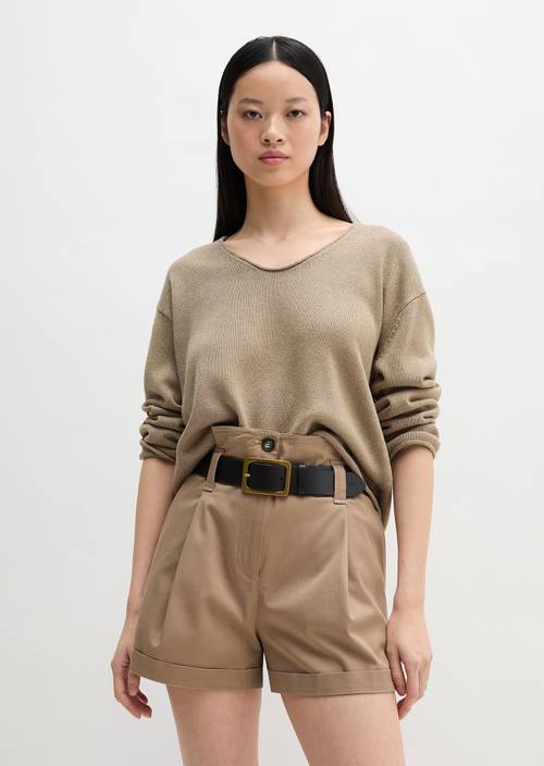 Oversize-Pullover Earthy Taupe in Frontalansicht