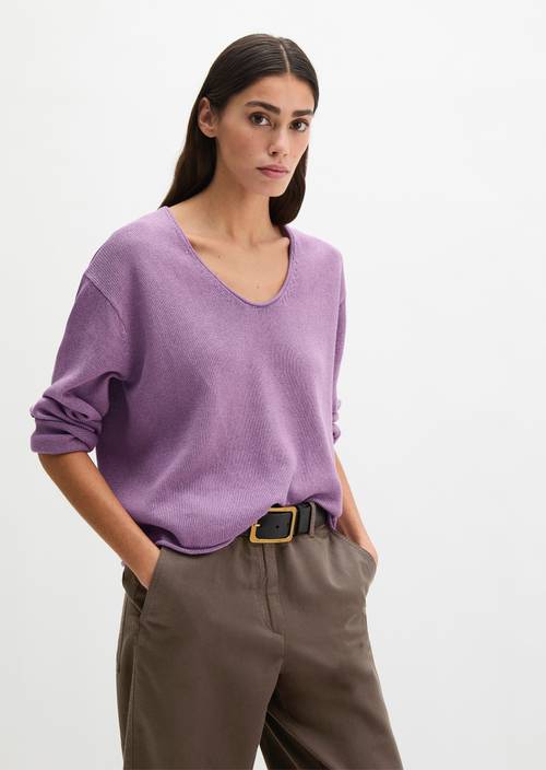 Oversize-Pullover Warm Lilac in Frontalansicht