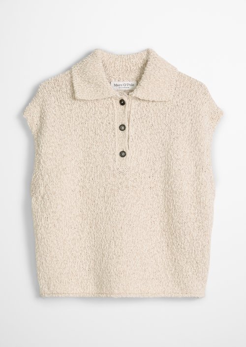 Sleeveless polo sweater loose — Grey Silk