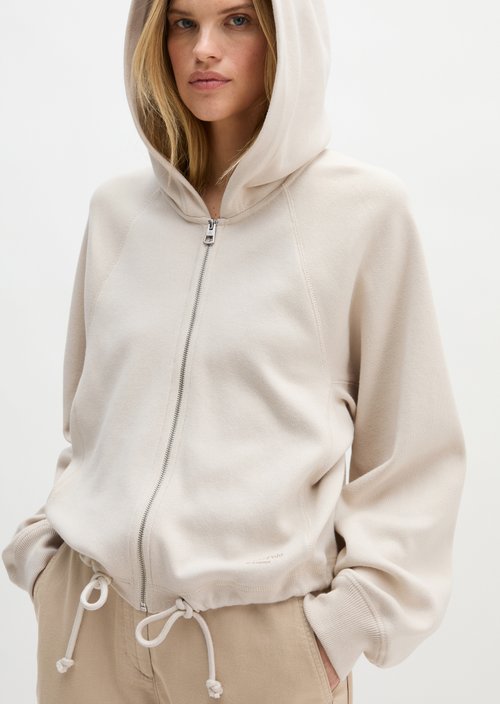DfC Hoodie sweat jacket relaxed — Grey Silk