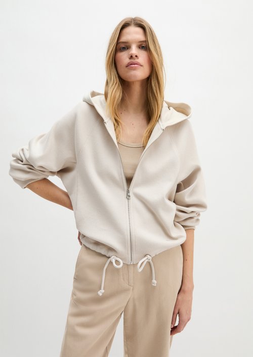 DfC Hoodie sweat jacket relaxed — Grey Silk