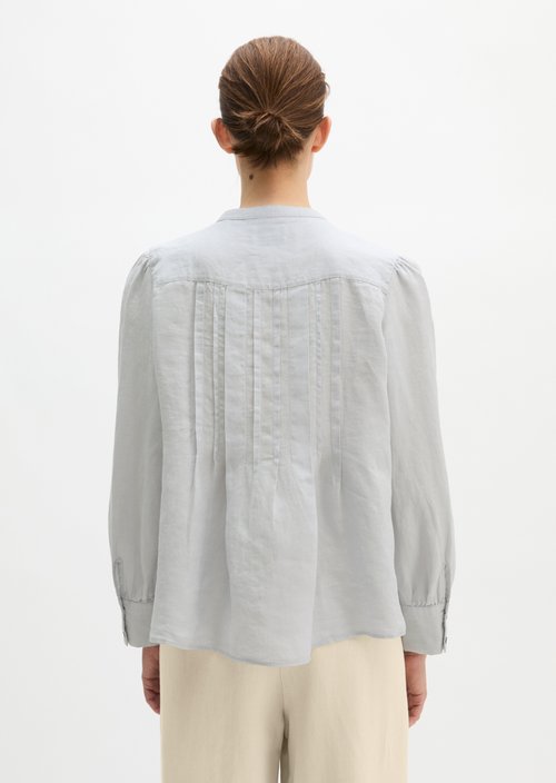 Linen blouse A-shape — Airy Blue