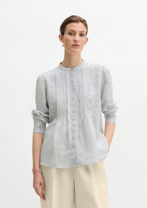 Linen blouse A-shape — Airy Blue