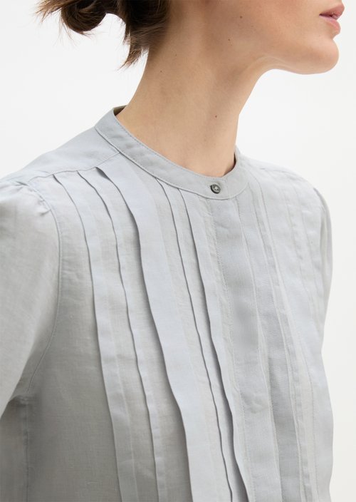 Linen blouse A-shape — Airy Blue