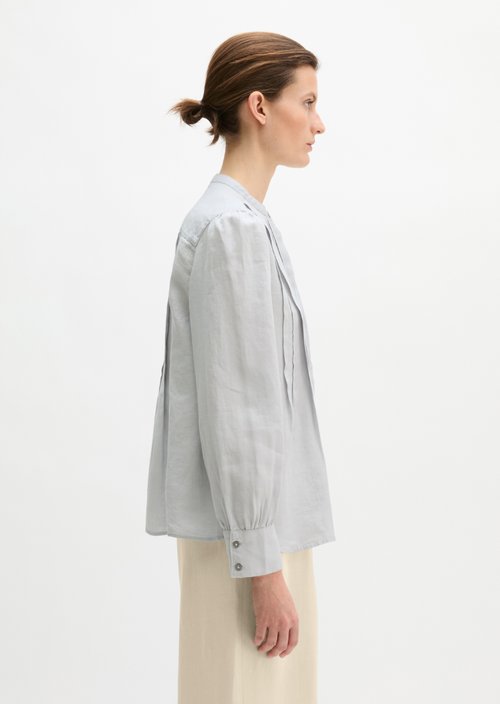 Linen blouse A-shape — Airy Blue