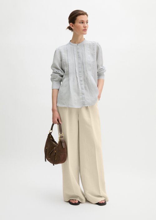 Linen blouse A-shape — Airy Blue