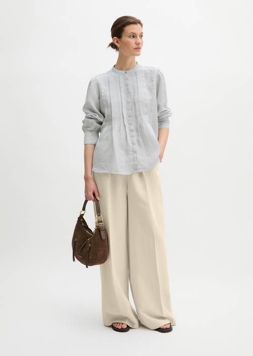 Lniana bluzka w kształcie litery A Airy Blue w widoku z przodu