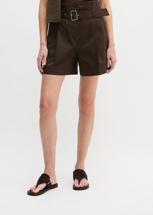 Paperbag shorts wide — Burnt Coffee