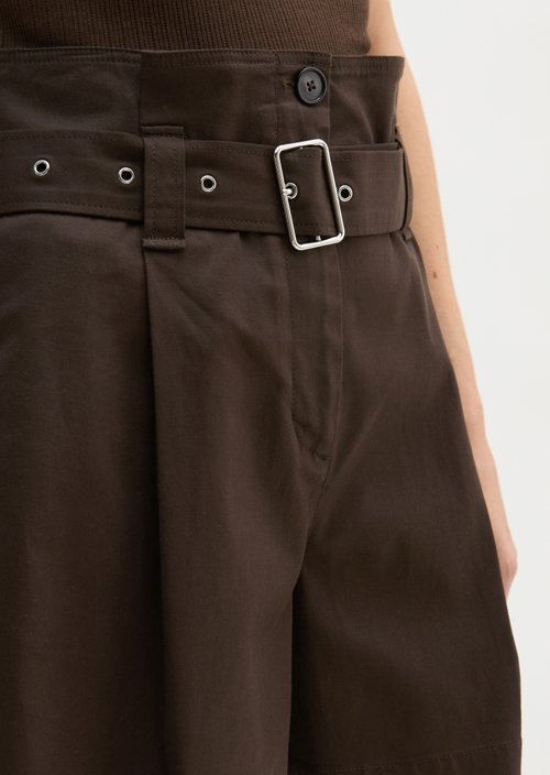 Paperbag shorts wide — Burnt Coffee