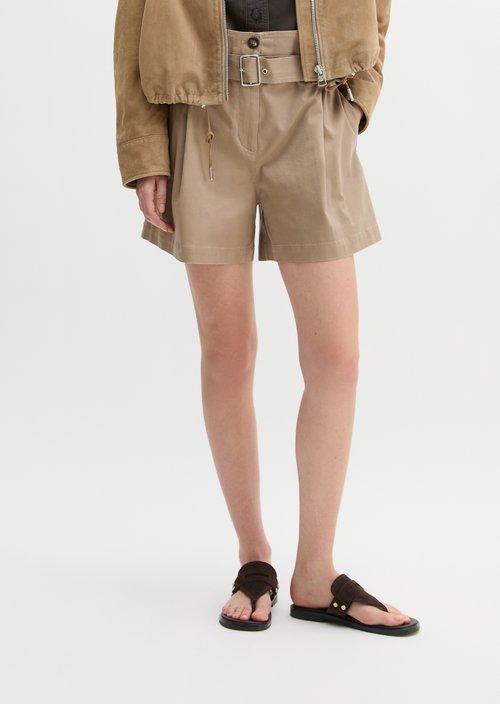 Paperbag shorts wide — Earthy Taupe
