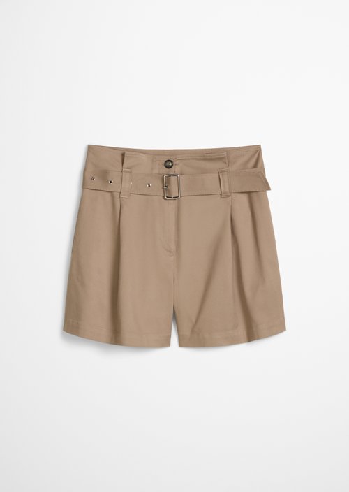 Paperbag shorts wide — Earthy Taupe
