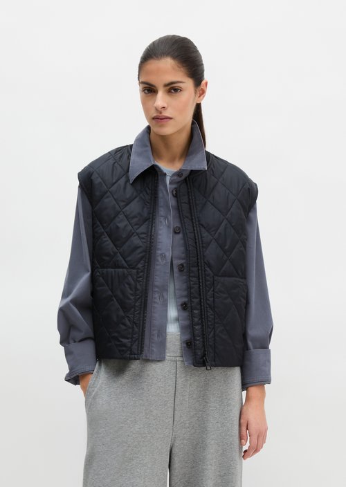 Stowable quilted vest MOP x Function — Deep Night Blue