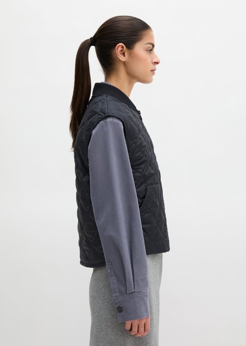 Stowable quilted vest MOP x Function — Deep Night Blue