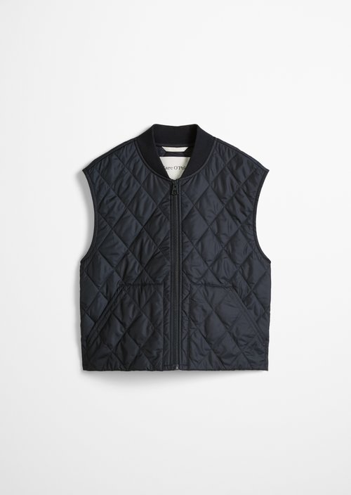 Stowable quilted vest MOP x Function — Deep Night Blue