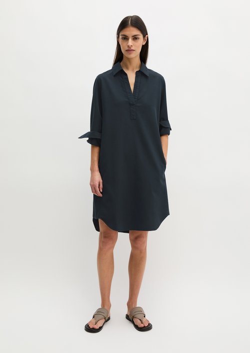 Relaxed shirt dress — Deep Night Blue