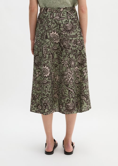 Regular crinkle print skirt — Light Green