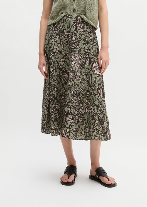 Regular crinkle print skirt — Light Green
