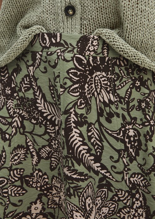 Regular crinkle print skirt — Light Green