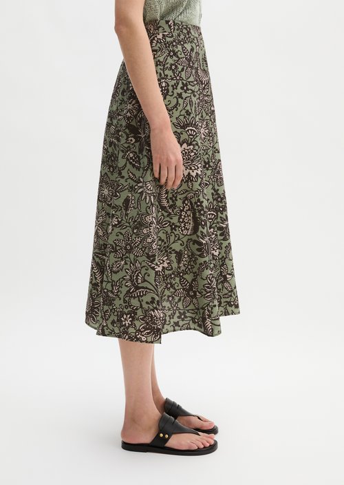 Regular crinkle print skirt — Light Green
