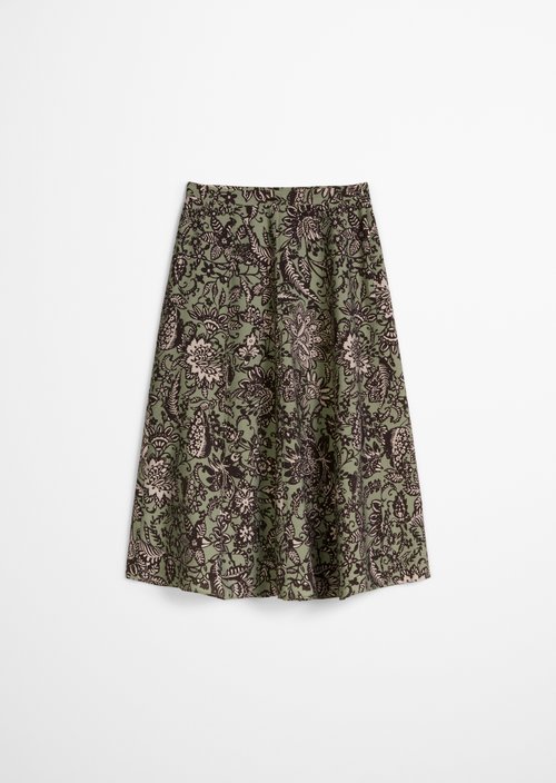Regular crinkle print skirt — Light Green