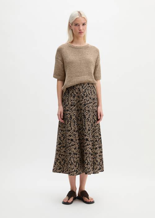 Jupe à imprimé froissé régulière Dark Blue en vue de face