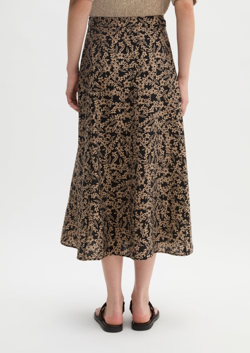 Regular crinkle print skirt — Dark Blue