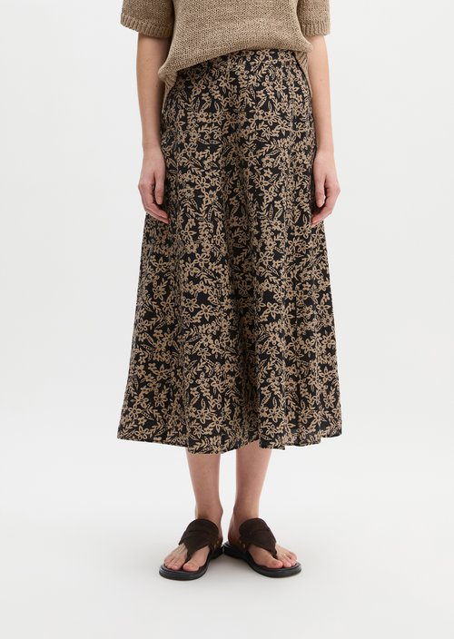 Regular crinkle print skirt — Dark Blue