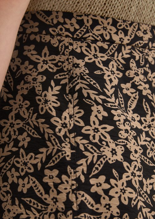 Regular crinkle print skirt — Dark Blue