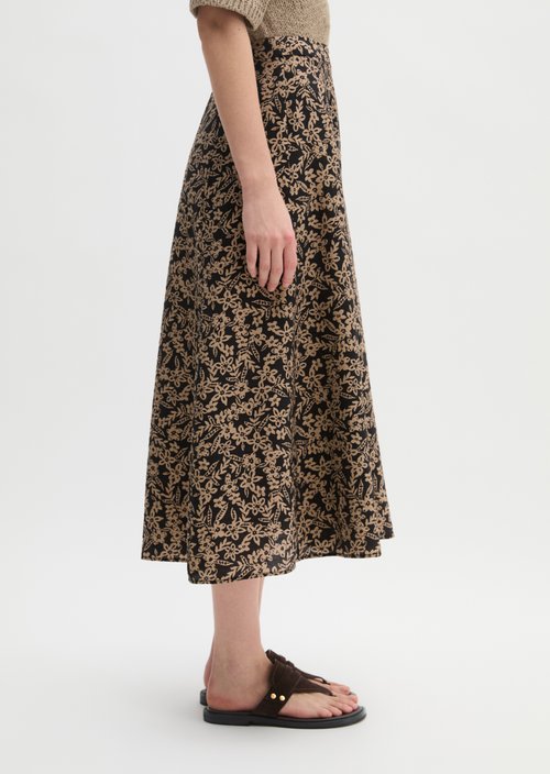 Regular crinkle print skirt — Dark Blue